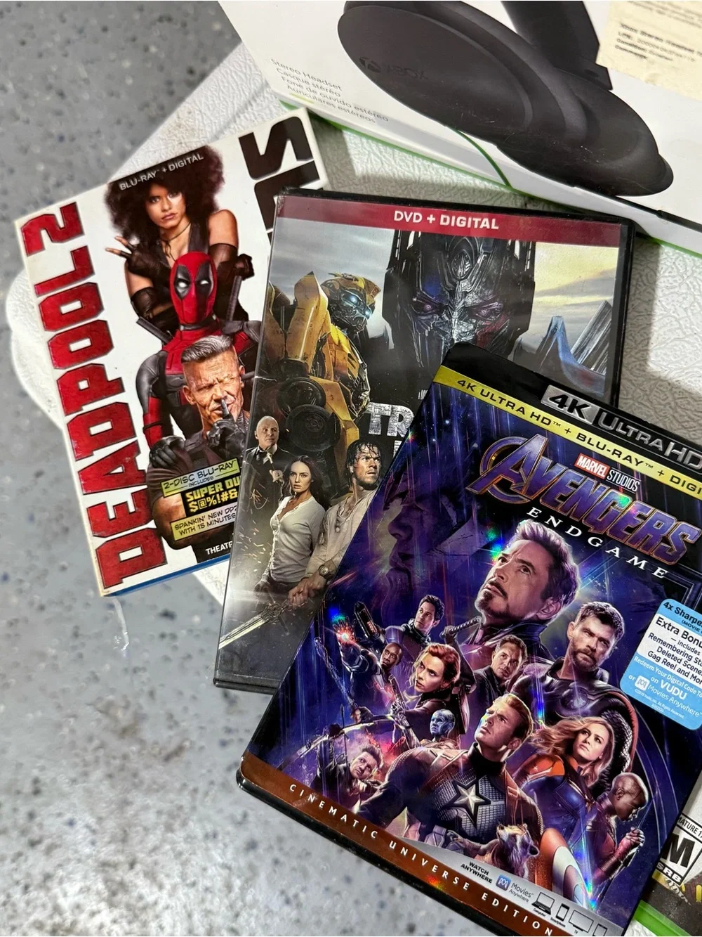 Xbox bundle including headphones movies and games